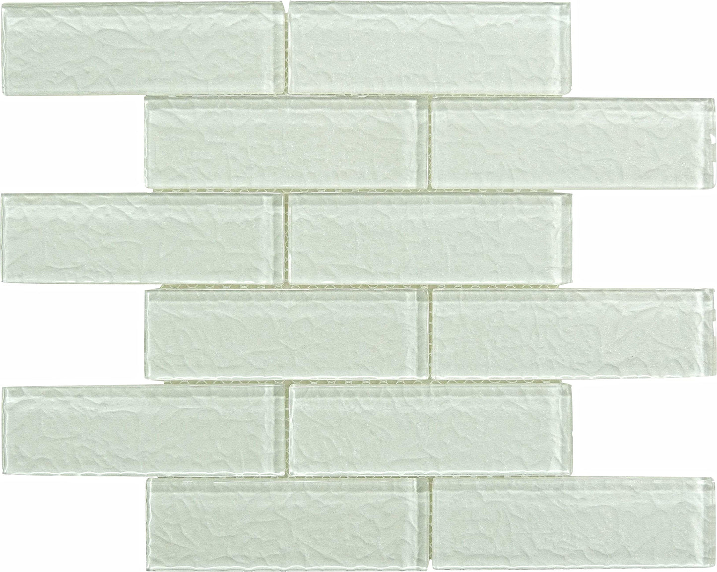 Moonscape White 2x6 Ripple Glossy Glass Tile Ocean Pool Mosaics