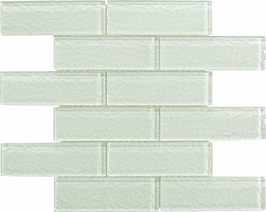 Moonscape White 2x6 Ripple Glossy Glass Tile Ocean Pool Mosaics