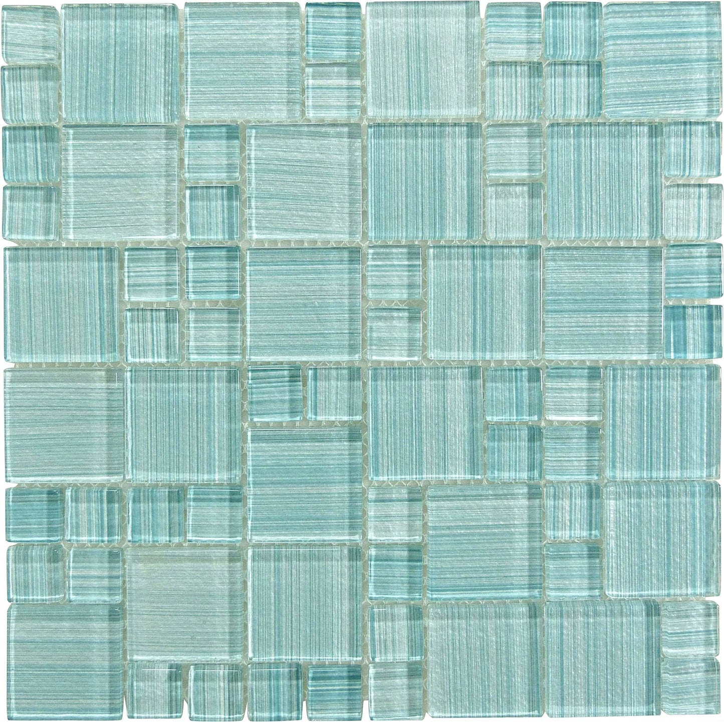 Watercolors Seafoam Blend Green Mixed Glossy Glass Tile Ocean Pool Mosaics