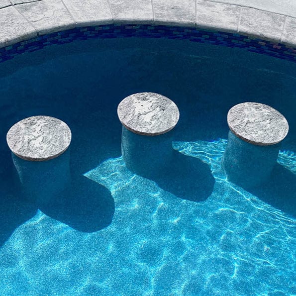 Bahama Blue 14" Barstool Tops Granite Tile Ocean Pool Mosaics
