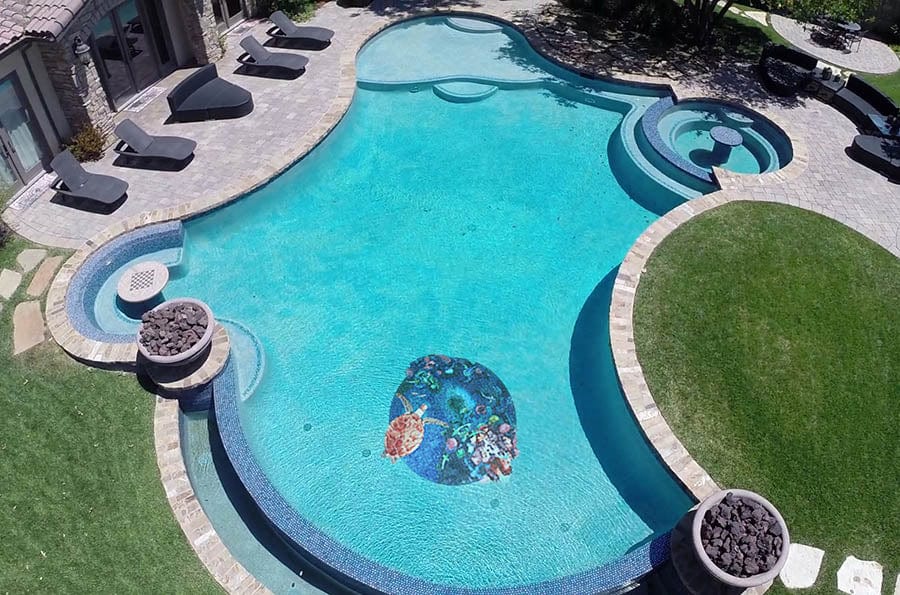 Blue Grotto 72x75 Glass Mosaics Pool Tile Ocean Pool Mosaics