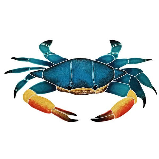 Blue Swimmer Crab Ceramic Mosaics Pool Tile Ocean Pool Mosaics