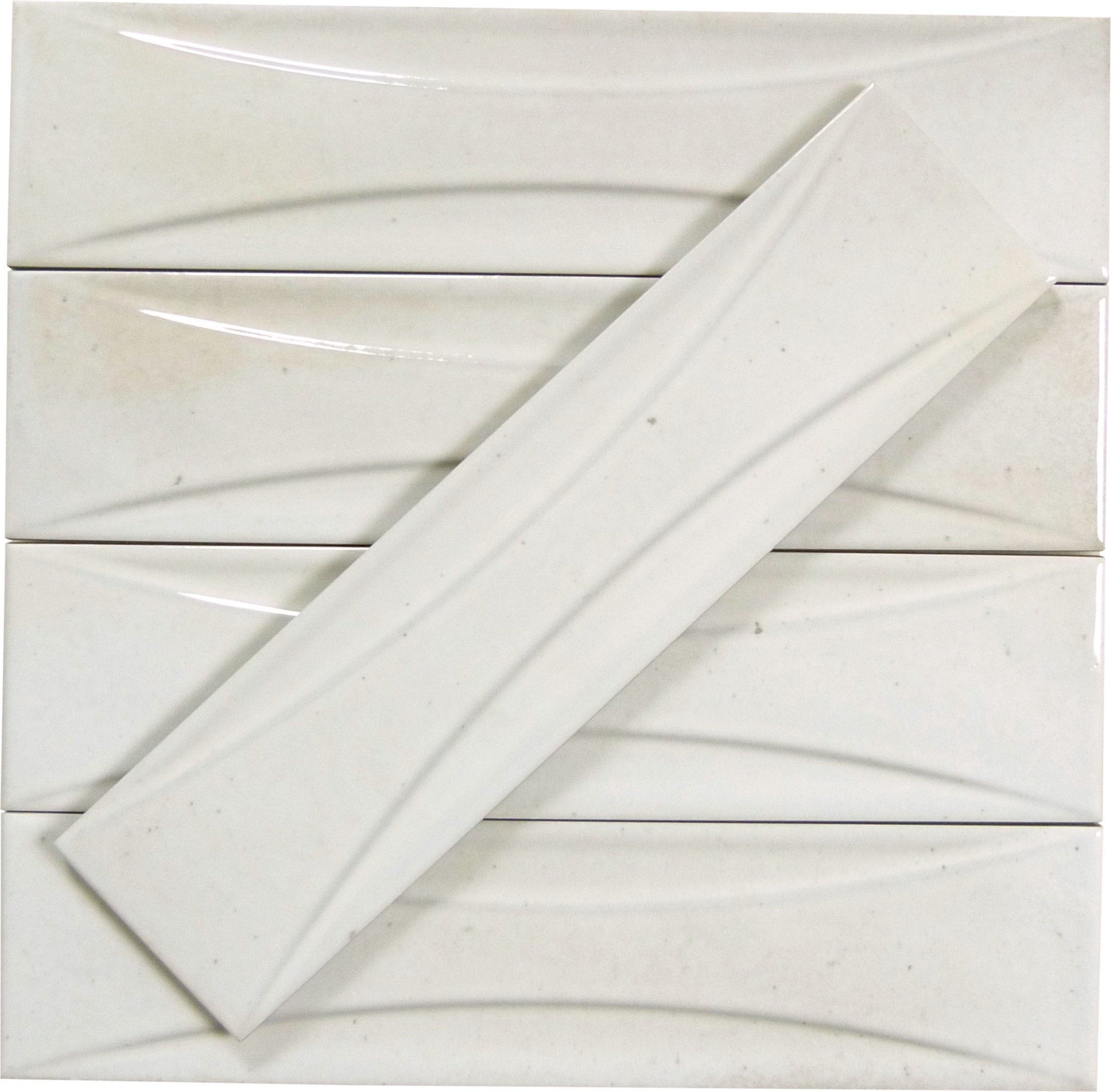 Boutique Antique White Relief 3x12 Porcelain Tile Ocean Pool Mosaics