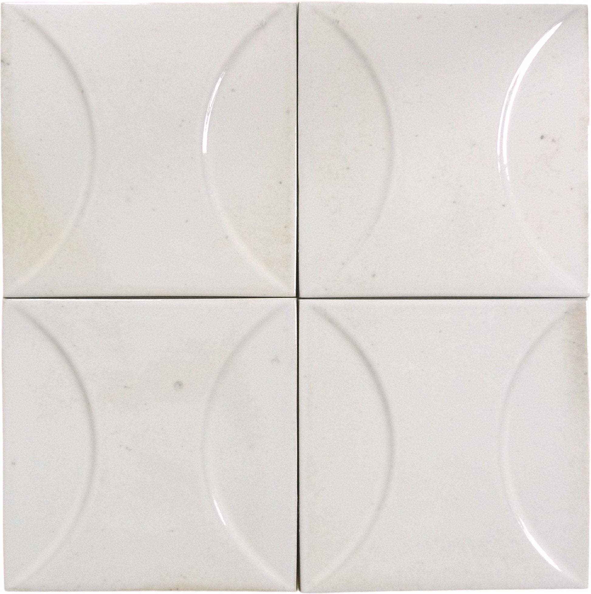 Boutique Antique White Relief 6x6 Porcelain Tile Ocean Pool Mosaics