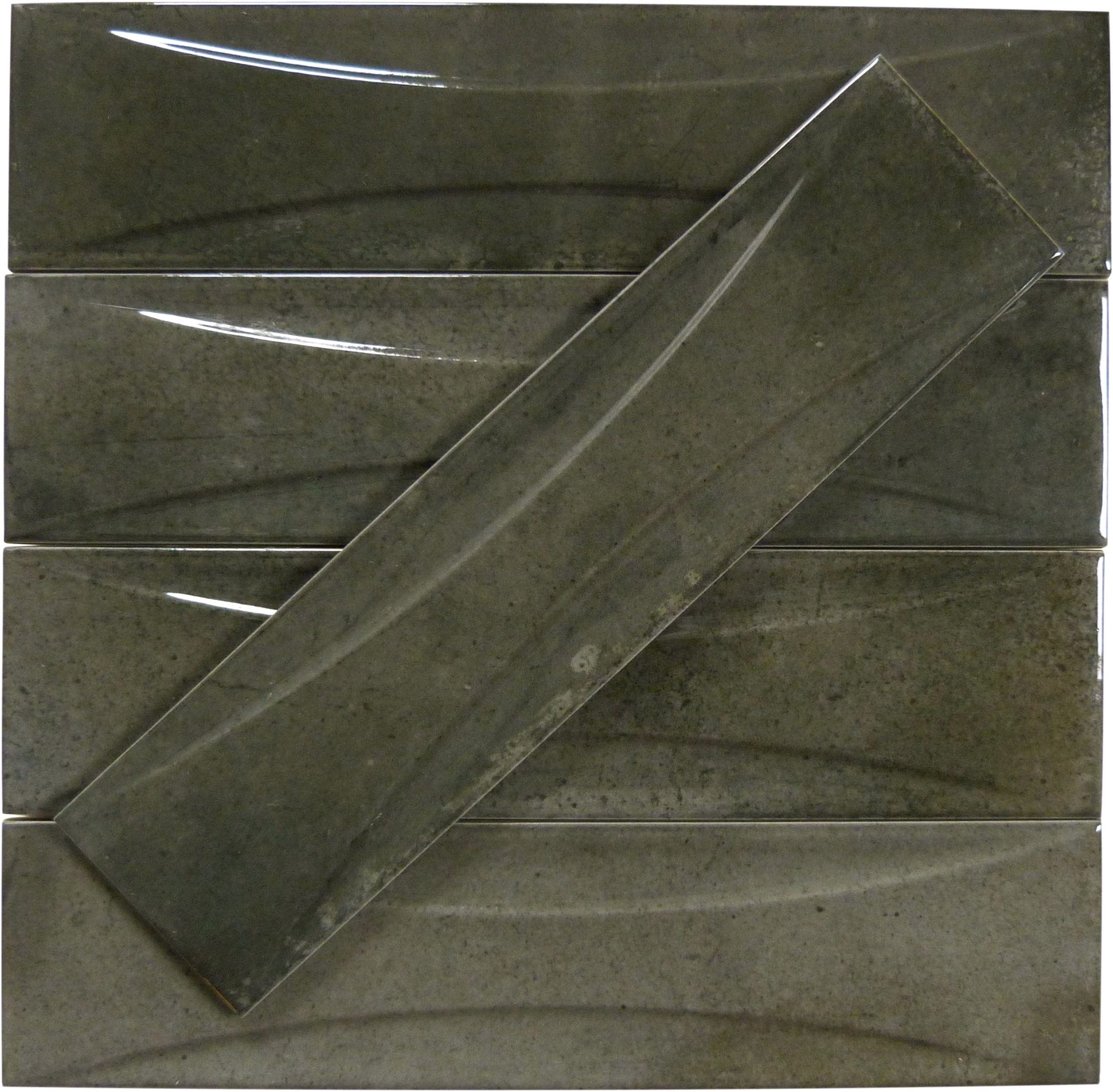 Boutique Ash Black Relief 3x12 Porcelain Tile Ocean Pool Mosaics