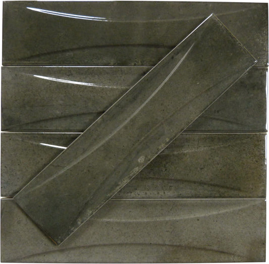 Boutique Ash Black Relief 3x12 Porcelain Tile Ocean Pool Mosaics