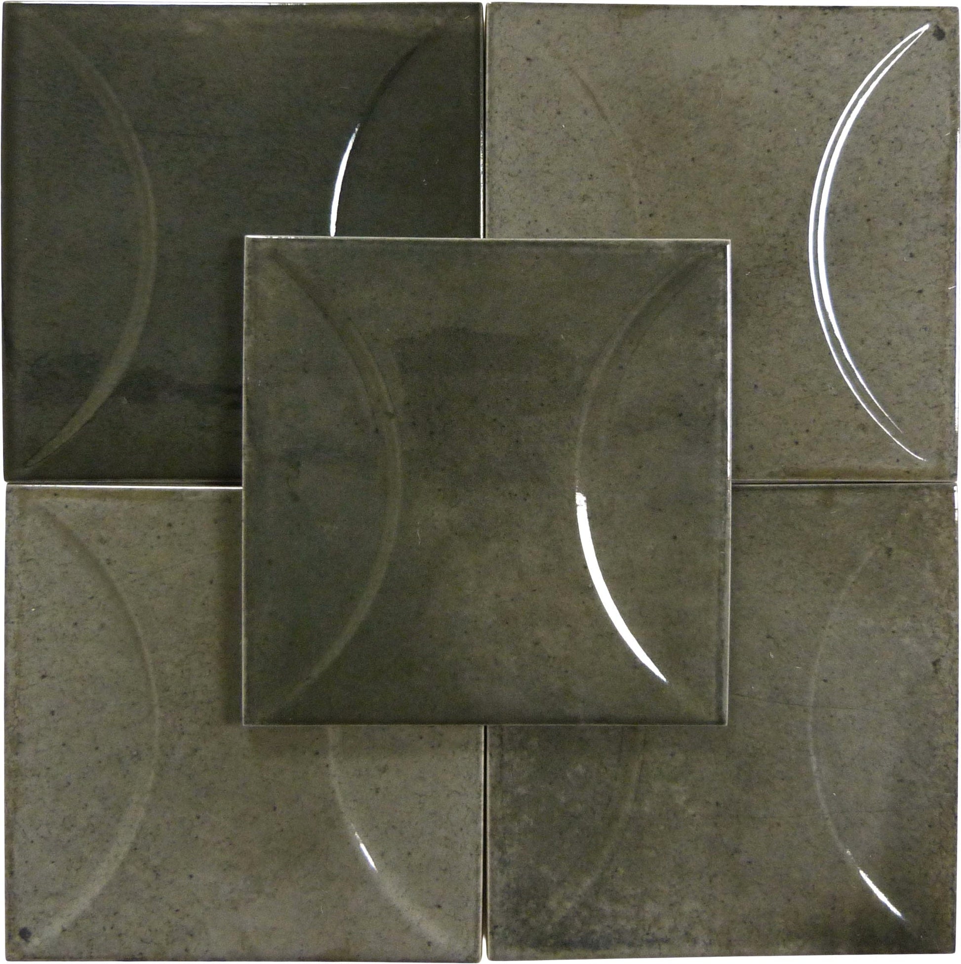 Boutique Ash Black Relief 6x6 Porcelain Tile Ocean Pool Mosaics