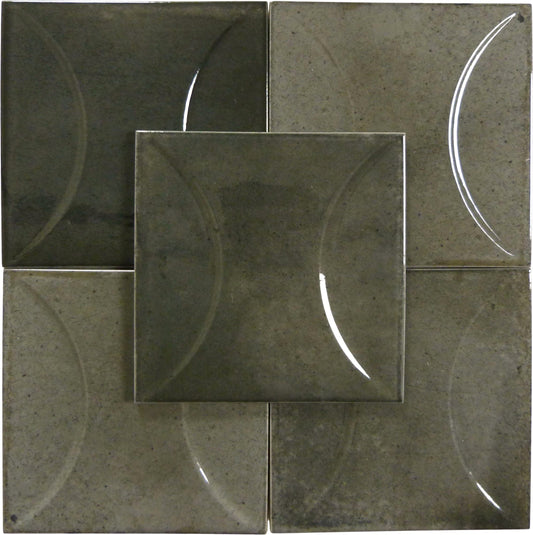 Boutique Ash Black Relief 6x6 Porcelain Tile Ocean Pool Mosaics