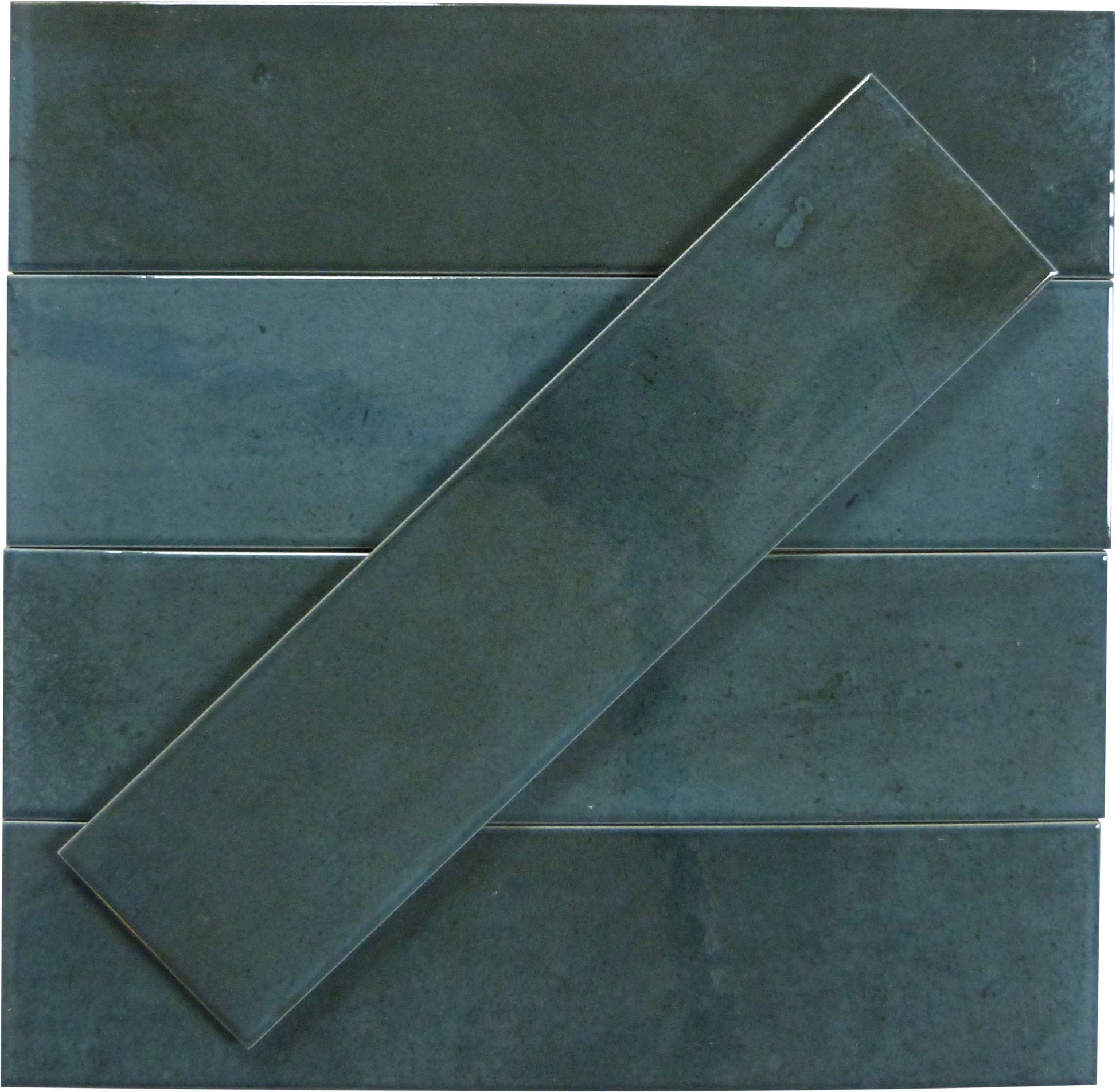 Boutique Prussian Blue Field 3x12 Porcelain Tile Ocean Pool Mosaics