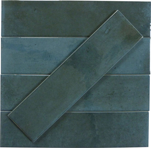 Boutique Prussian Blue Field 3x12 Porcelain Tile Ocean Pool Mosaics