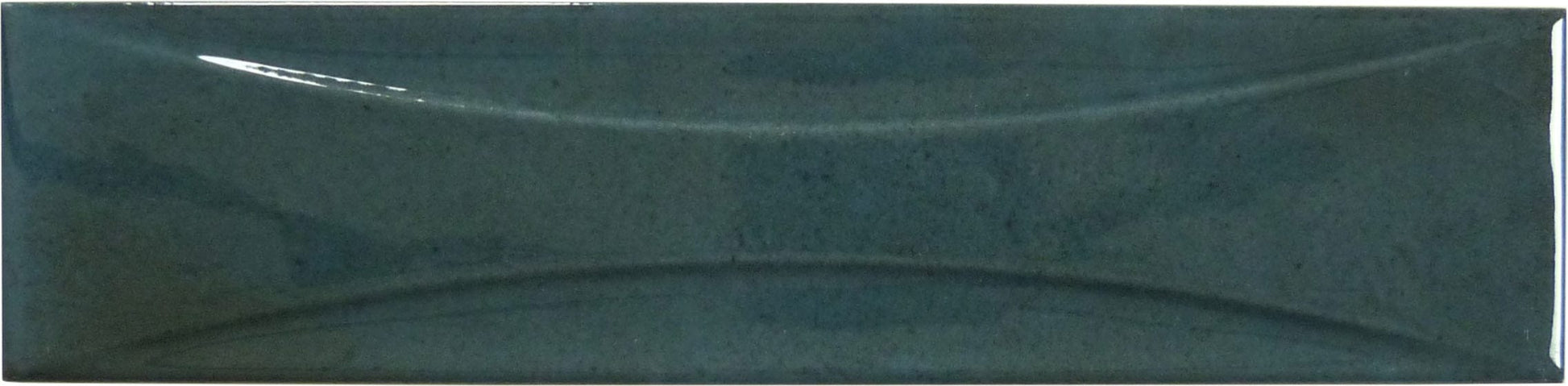 Boutique Prussian Blue Relief 3x12 Porcelain Tile Ocean Pool Mosaics