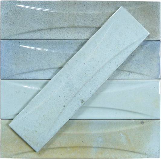 Boutique Verdigris Relief 3x12 Porcelain Tile Ocean Pool Mosaics