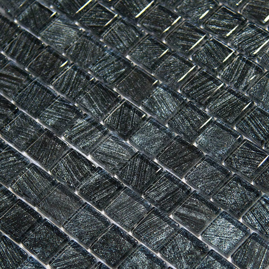 Celestial Seas Midnight Current Grey 1x1 Glass Tiles Ocean Pool Mosaics