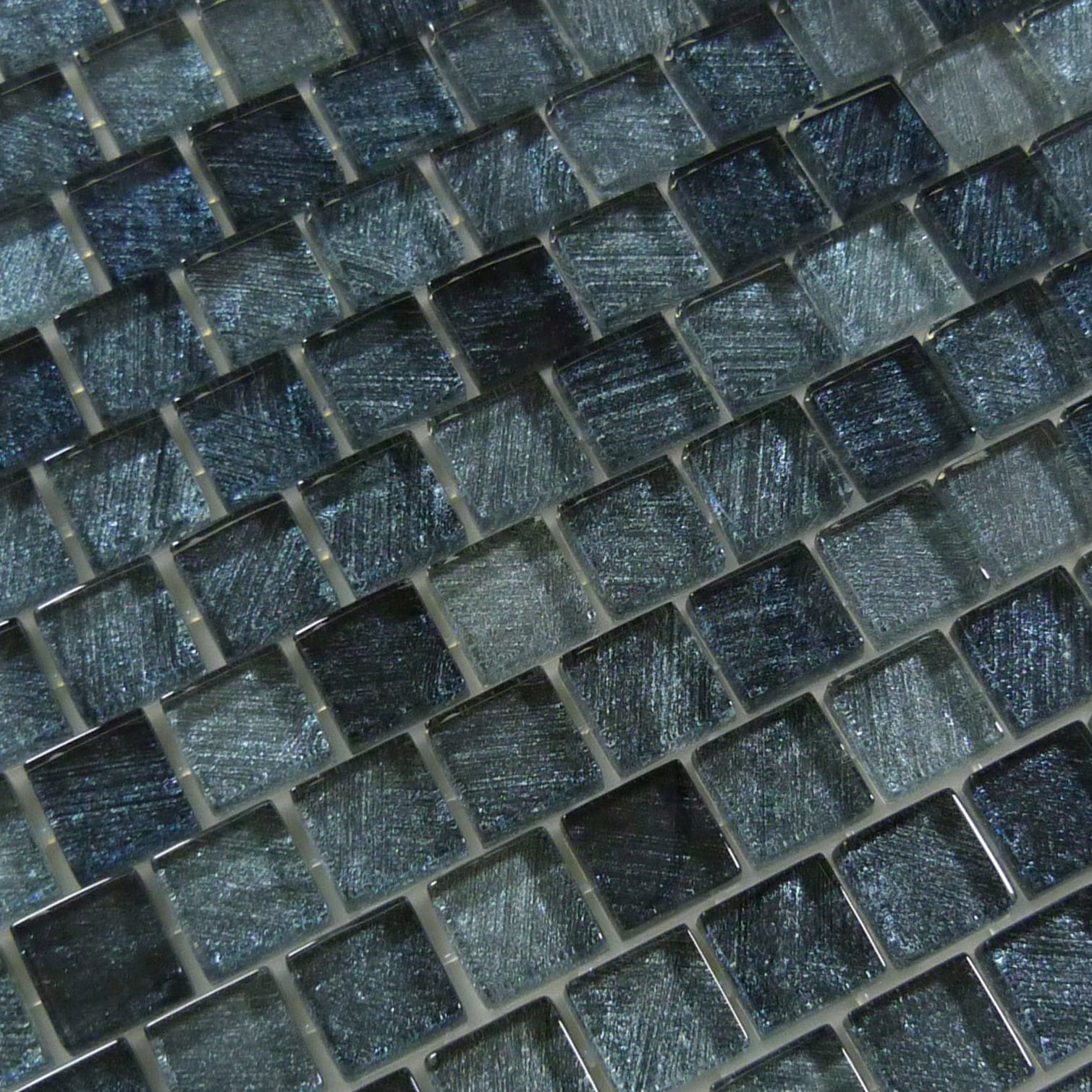Celestial Seas Midnight Current Grey 1x1 Glass Tiles Ocean Pool Mosaics