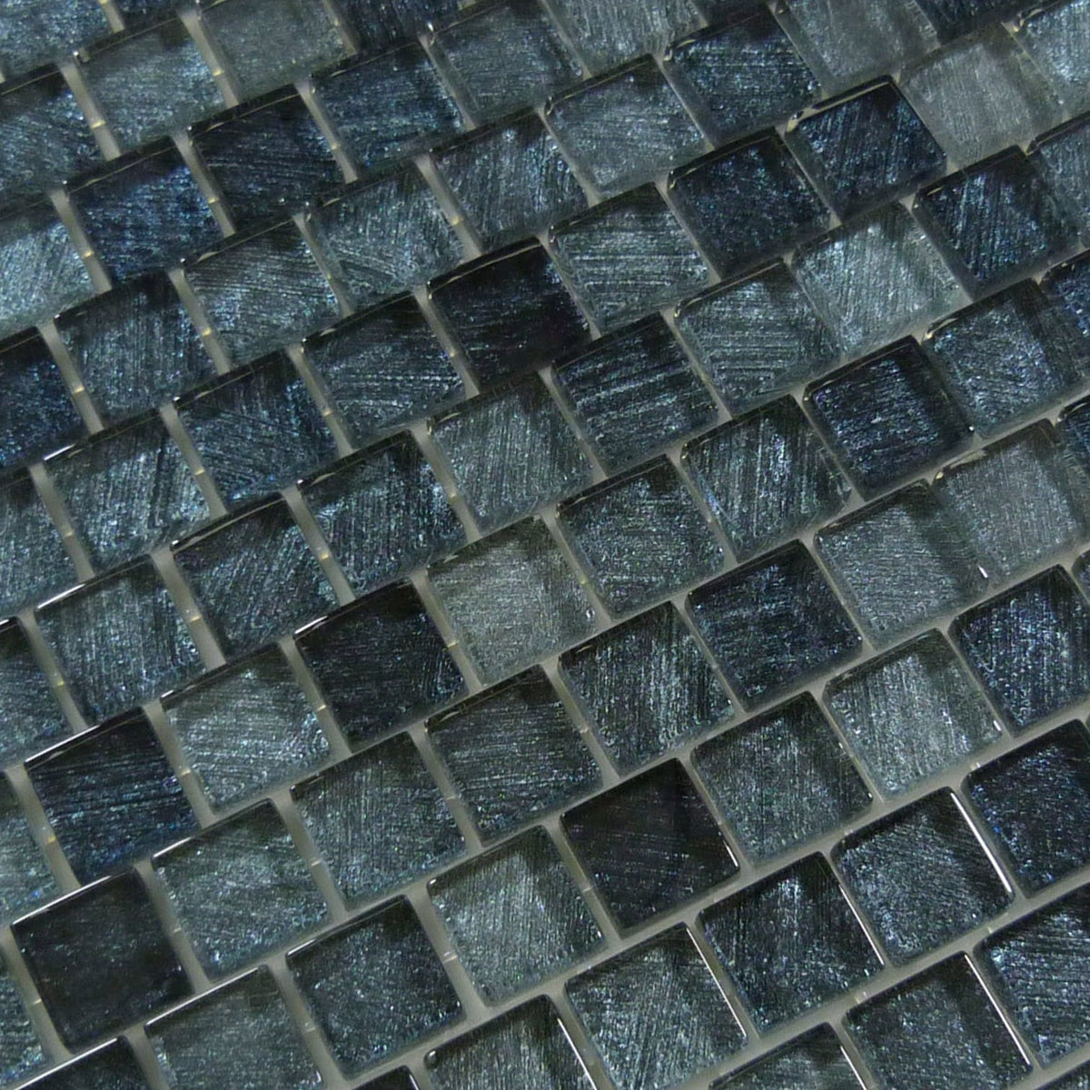 Celestial Seas Midnight Current Grey 1x1 Glass Tiles Ocean Pool Mosaics