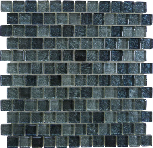 Celestial Seas Midnight Current Grey 1x1 Glass Tiles Ocean Pool Mosaics