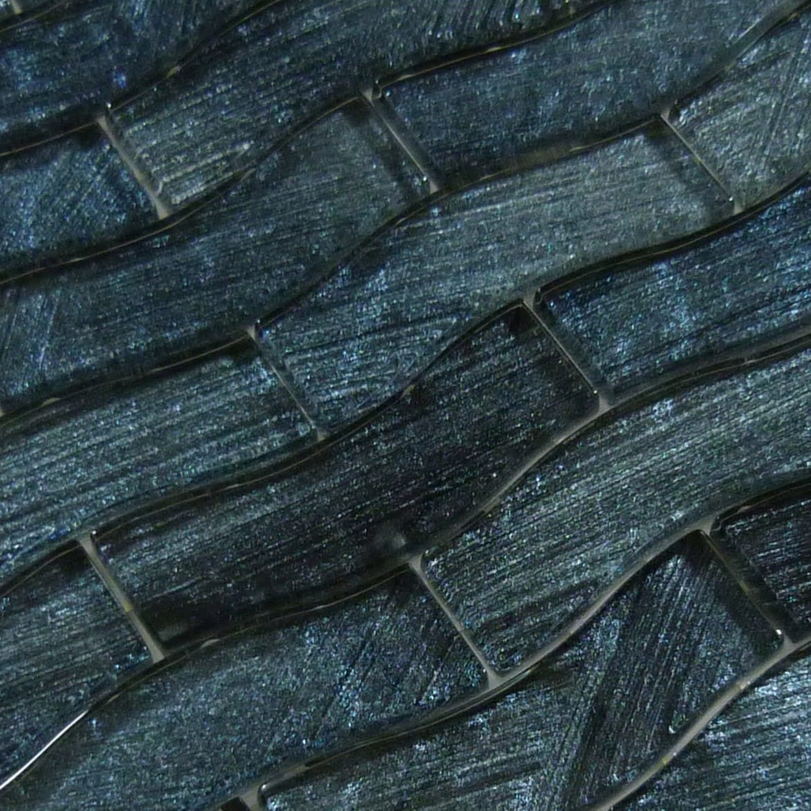 Celestial Seas Midnight Current Field Grey 1x4 Glass Tiles Ocean Pool Mosaics