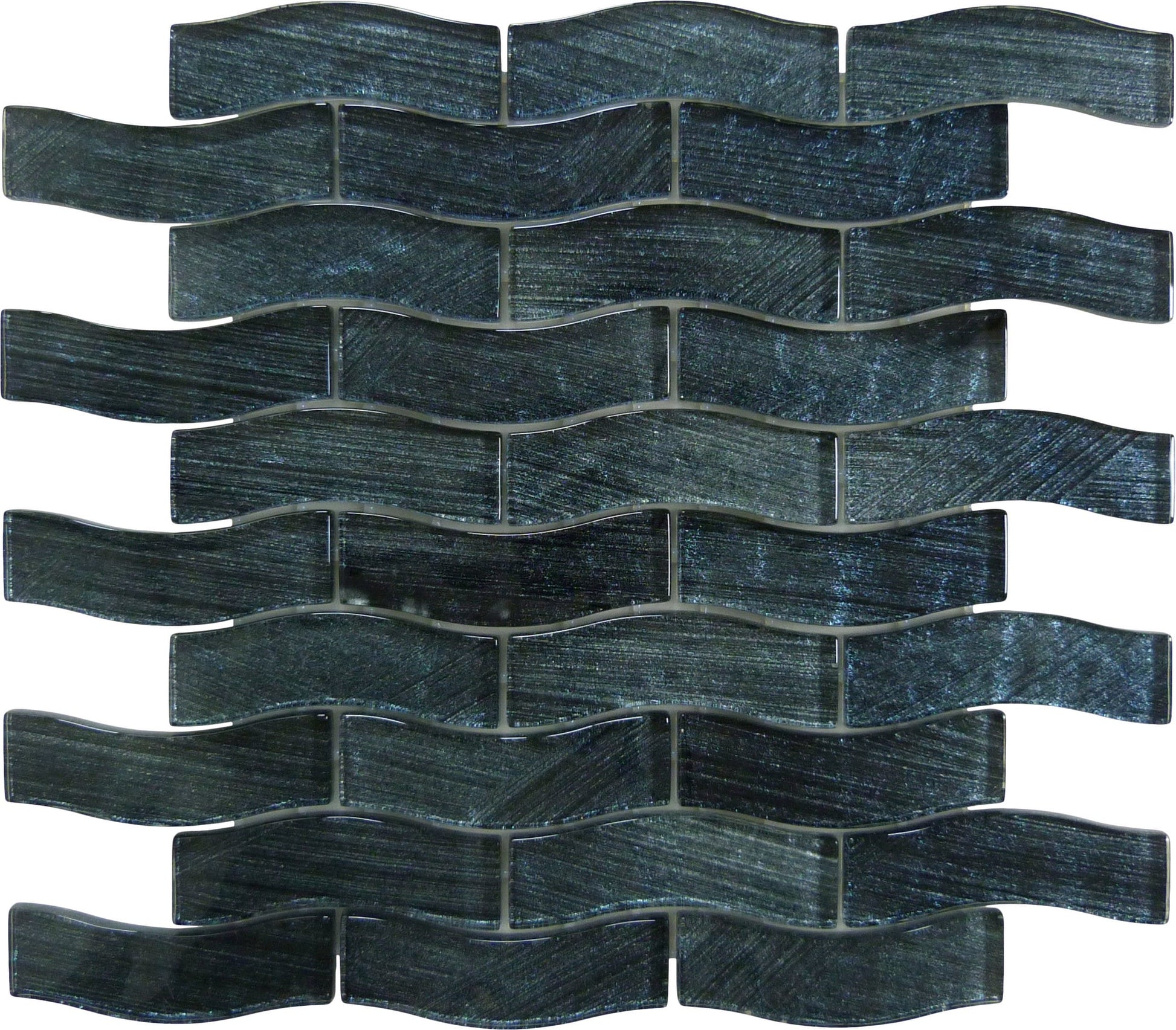 Celestial Seas Midnight Current Field Grey 1x4 Glass Tiles Ocean Pool Mosaics