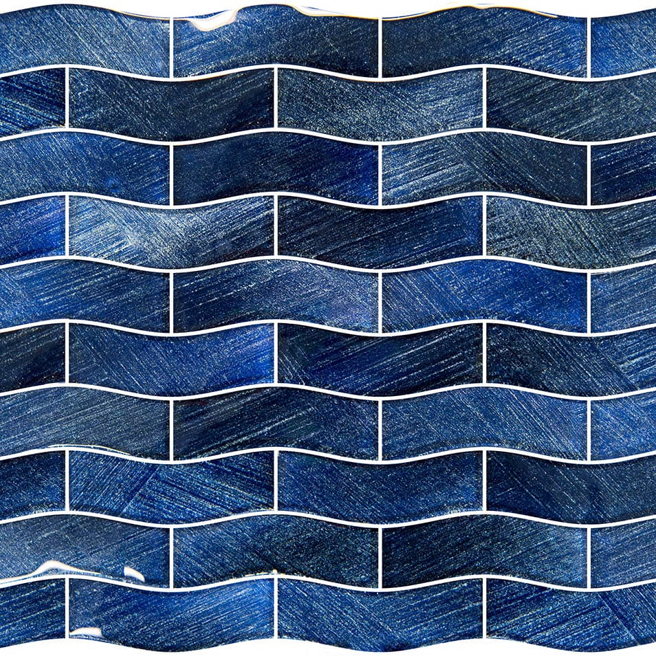 Celestial Seas Pacific Drift  Field Blue 1x4 Glass Tiles Ocean Pool Mosaics