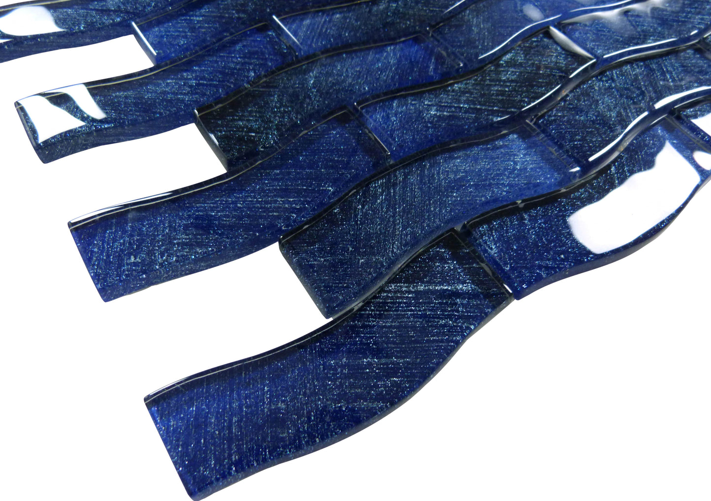 Celestial Seas Pacific Drift Field Blue 1x4 Glass Tiles Ocean Pool Mosaics