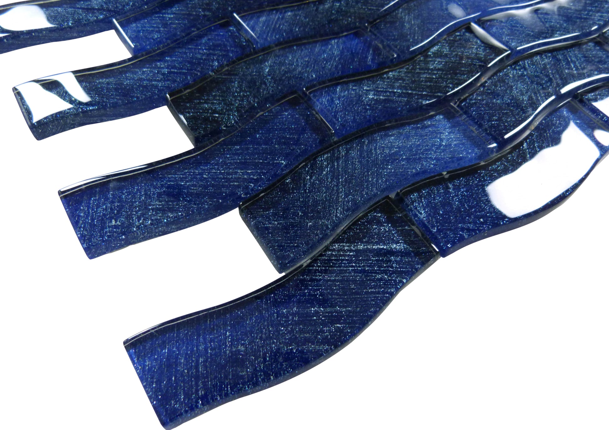 Celestial Seas Pacific Drift Field Blue 1x4 Glass Tiles Ocean Pool Mosaics