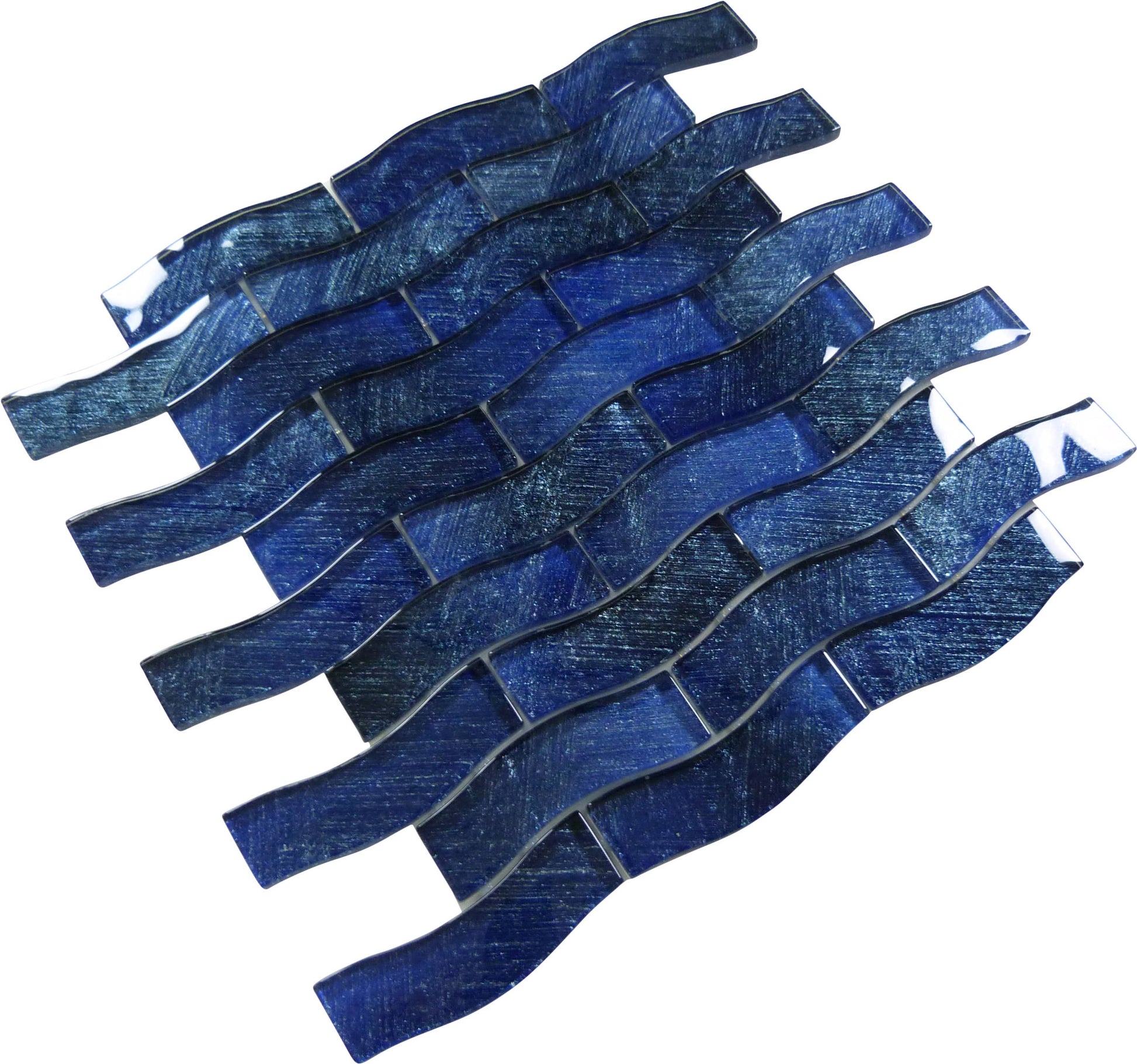 Celestial Seas Pacific Drift Field Blue 1x4 Glass Tiles Ocean Pool Mosaics