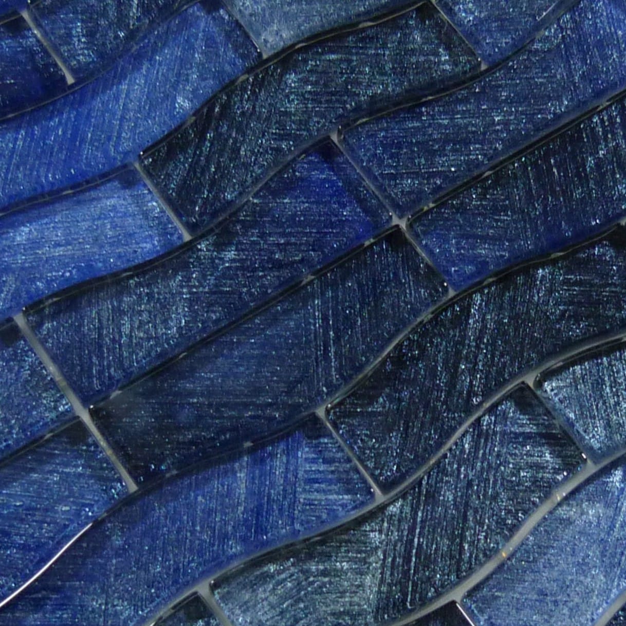 Celestial Seas Pacific Drift Waterline Blue 1x4 Glass Tiles Ocean Pool Mosaics