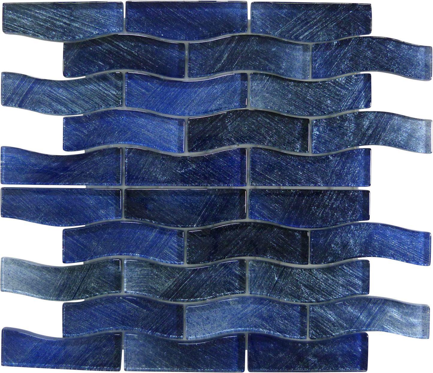 Celestial Seas Pacific Drift Waterline Blue 1x4 Glass Tiles Ocean Pool Mosaics