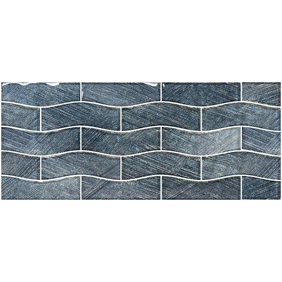 Celestial Seas Silver Reef Waterline 1x4 Glass Tiles Ocean Pool Mosaics
