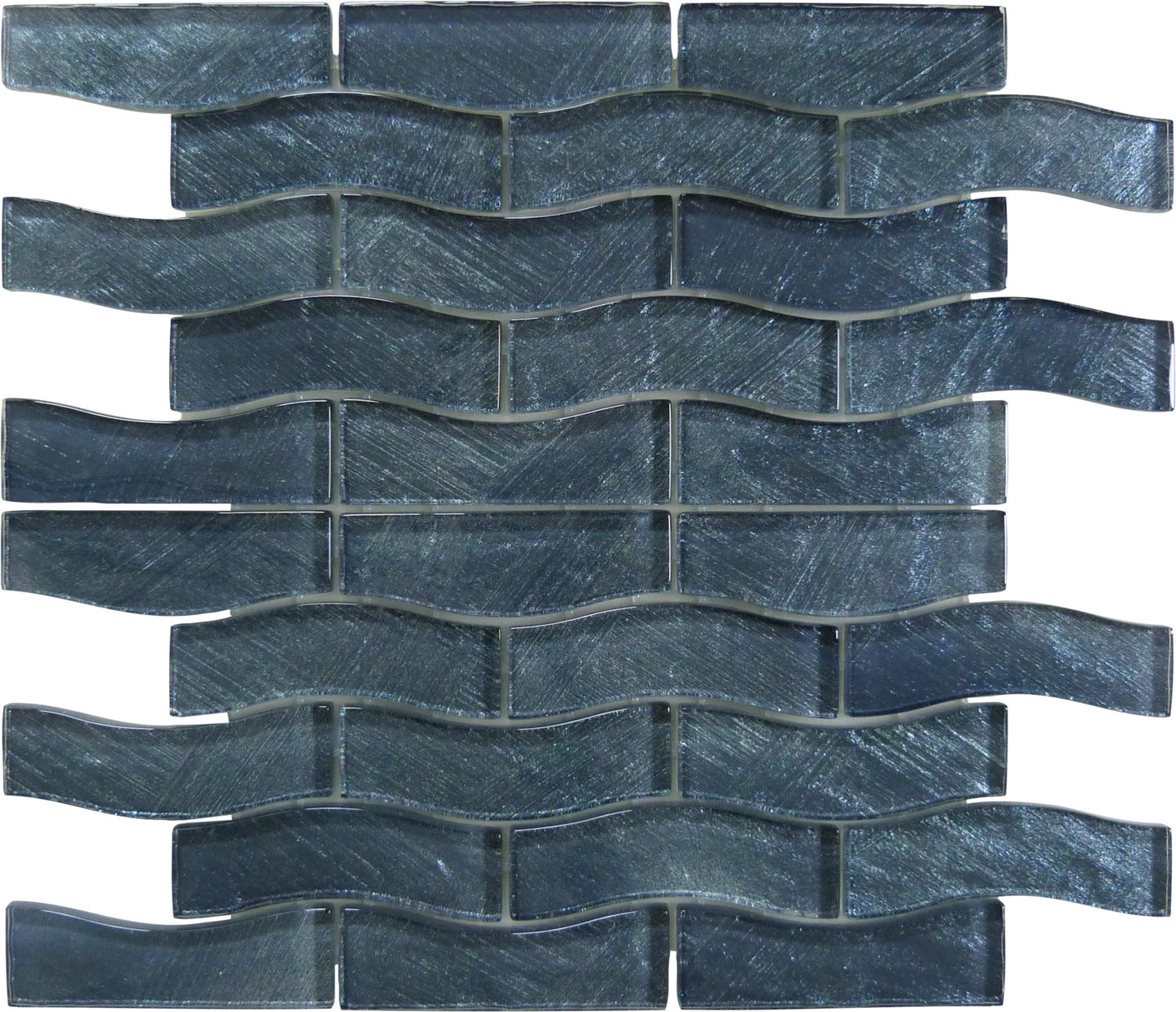 Celestial Seas Silver Reef Waterline 1x4 Glass Tiles Ocean Pool Mosaics