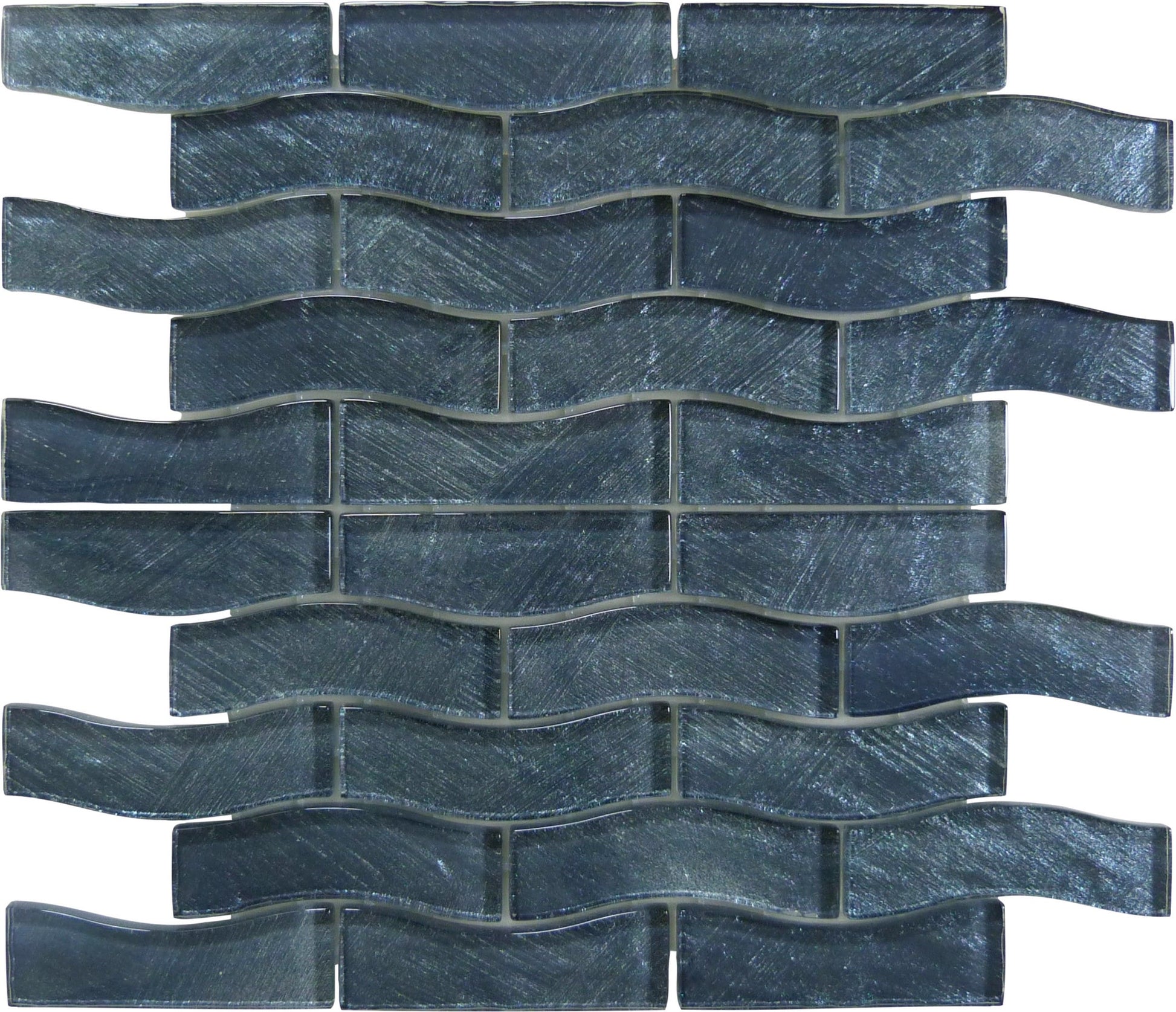 Celestial Seas Silver Reef Waterline 1x4 Glass Tiles Ocean Pool Mosaics