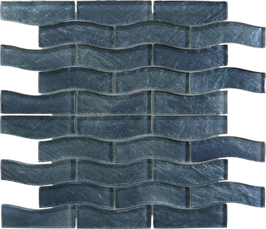 Celestial Seas Silver Reef Waterline 1x4 Glass Tiles Ocean Pool Mosaics