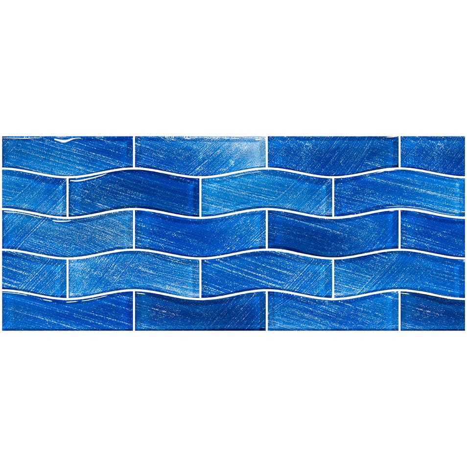 Celestial Seas Starlight Bay Waterline 1x4 Glass Tiles Ocean Pool Mosaics