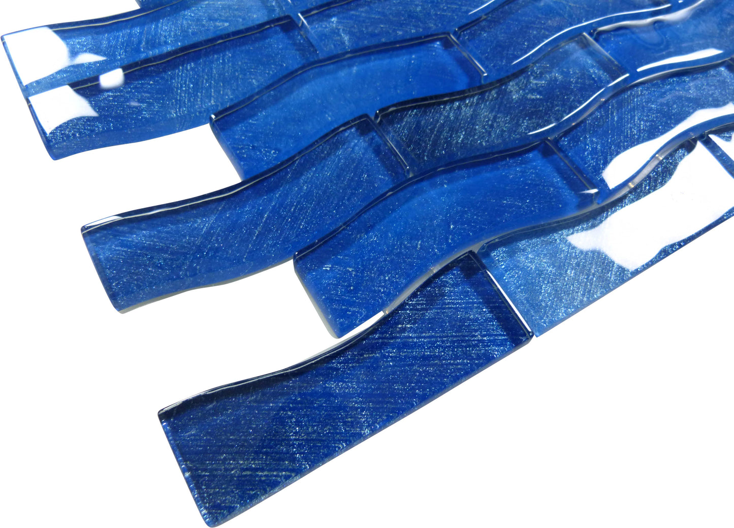 Celestial Seas Starlight Bay Waterline 1x4 Glass Tiles Ocean Pool Mosaics