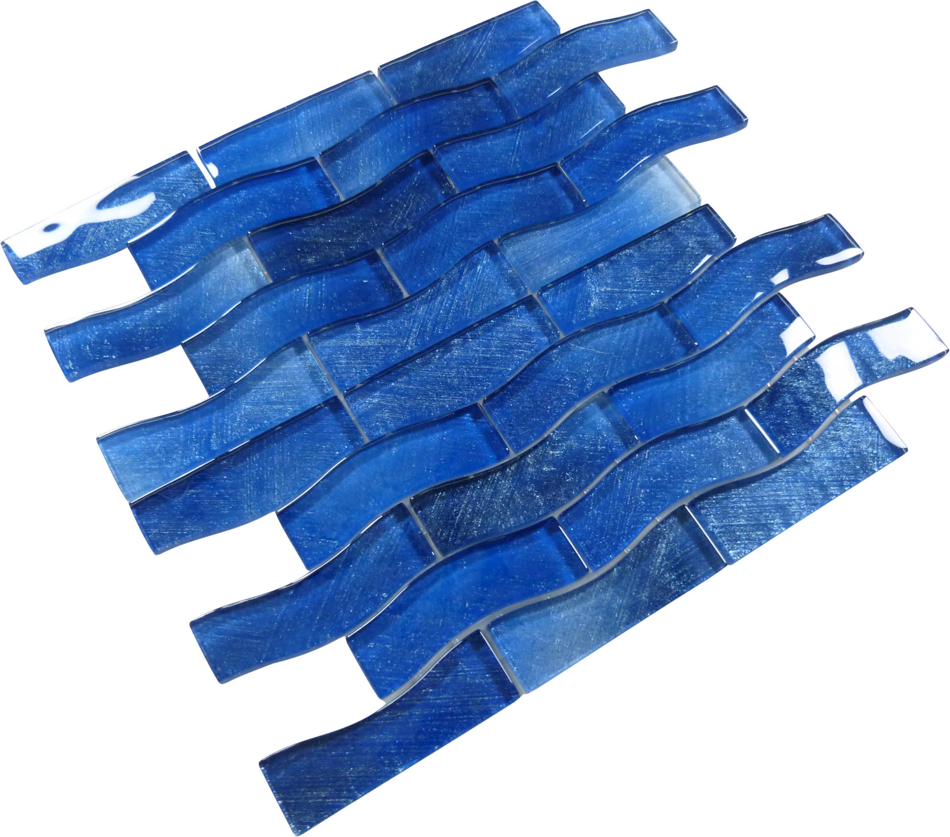 Celestial Seas Starlight Bay Waterline 1x4 Glass Tiles Ocean Pool Mosaics