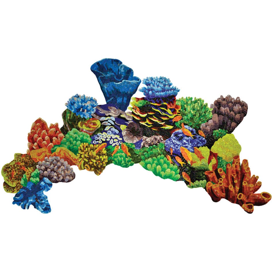 Coral Reef Topview 55x93 Glass Mosaics Pool Tile Ocean Pool Mosaics