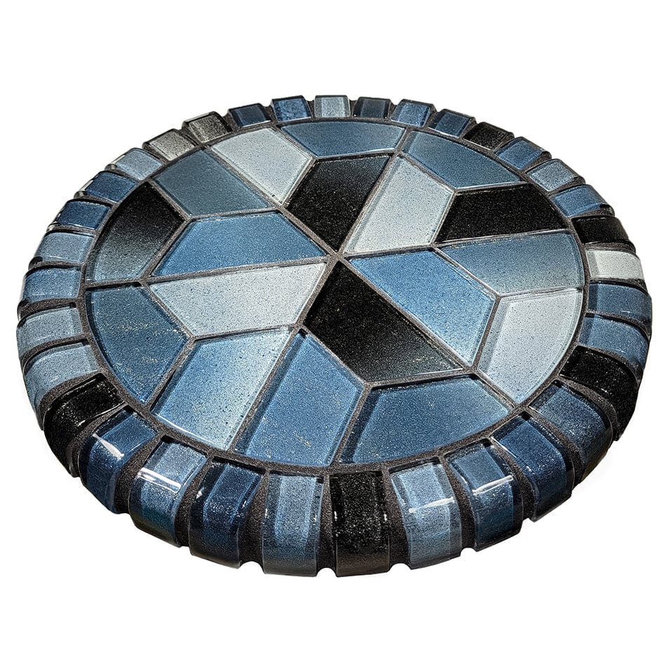 Crystal Waters Lagoon 12.5" Barstool Tops Ocean Pool Mosaics