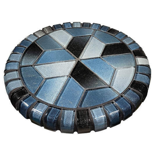 Crystal Waters Lagoon 12.5" Barstool Tops Ocean Pool Mosaics