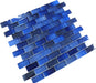 Deep Sea Blue 1x2 Offset Glass Tile Ocean Pool Mosaics