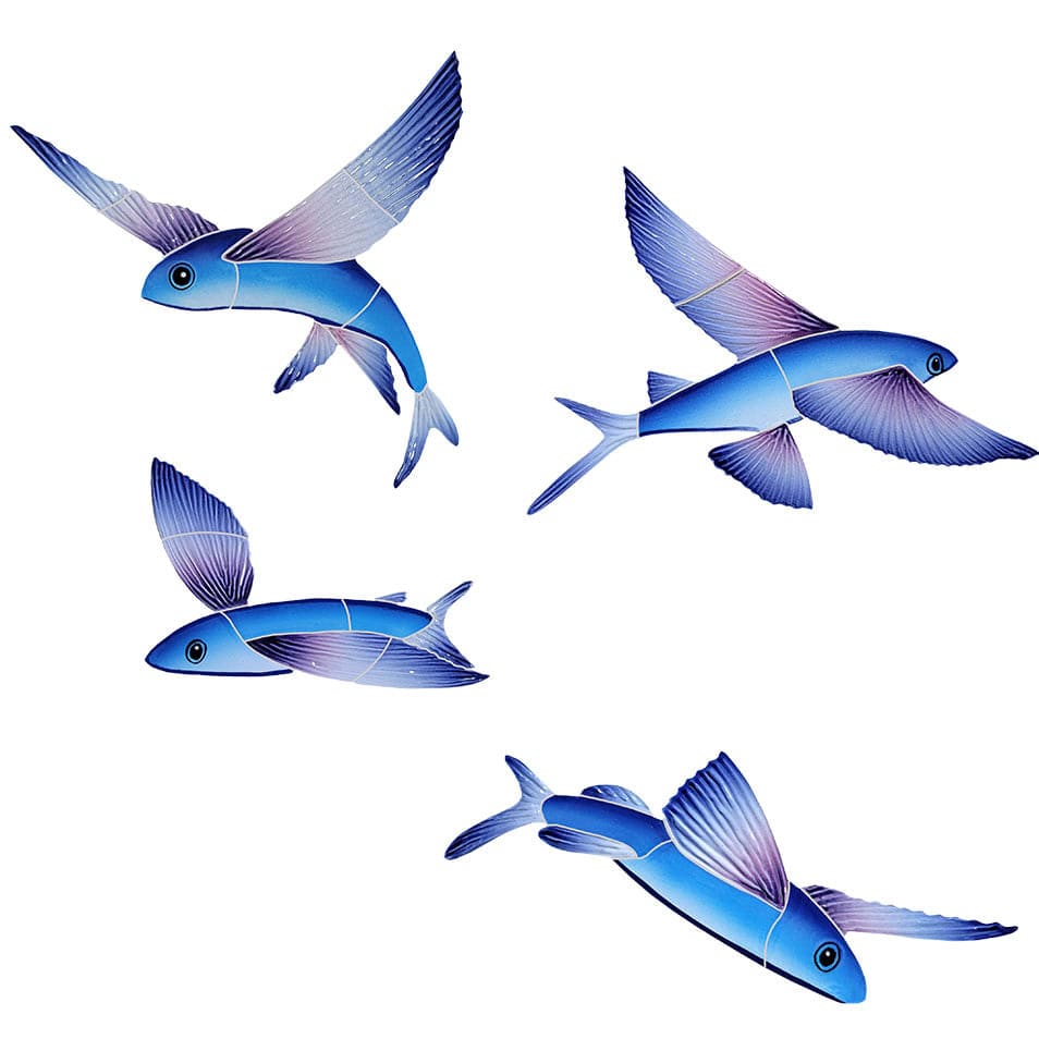 Flying Fish Set Ceramic Mosaics Pool Tile Ocean Pool Mosaics
