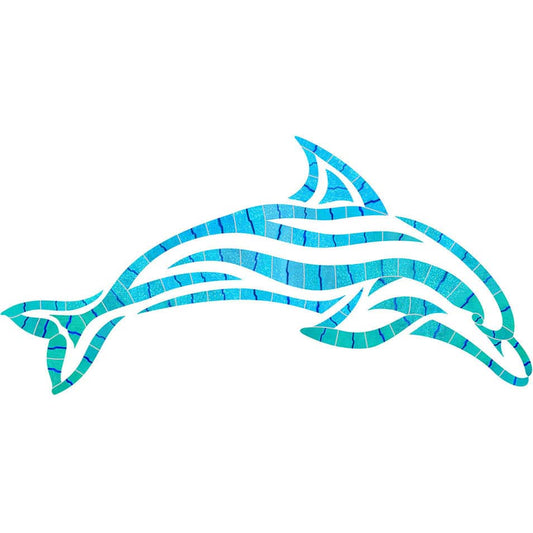 Fusion Islander Dolphin 21x42 Porcelain Mosaics Pool Tile Ocean Pool Mosaics