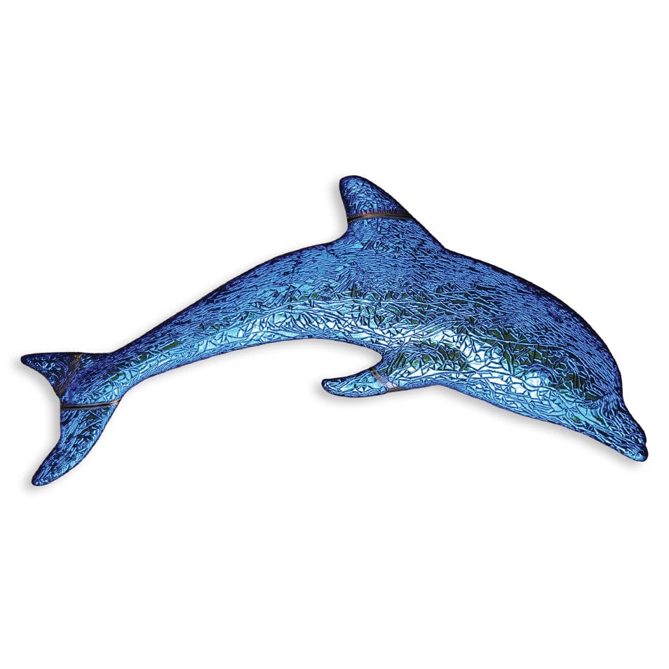 Fusion Mini Dolphin Sapphire 6" Porcelain Mosaics Pool Tile Ocean Pool Mosaics