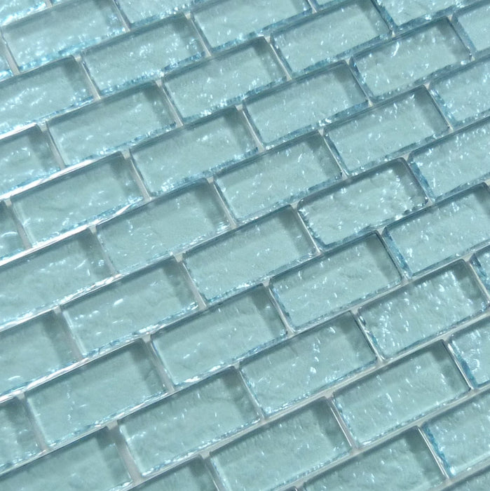 Galaxie Turquoise 1x2 Iridescent Glossy Glass Tile Ocean Pool Mosaics