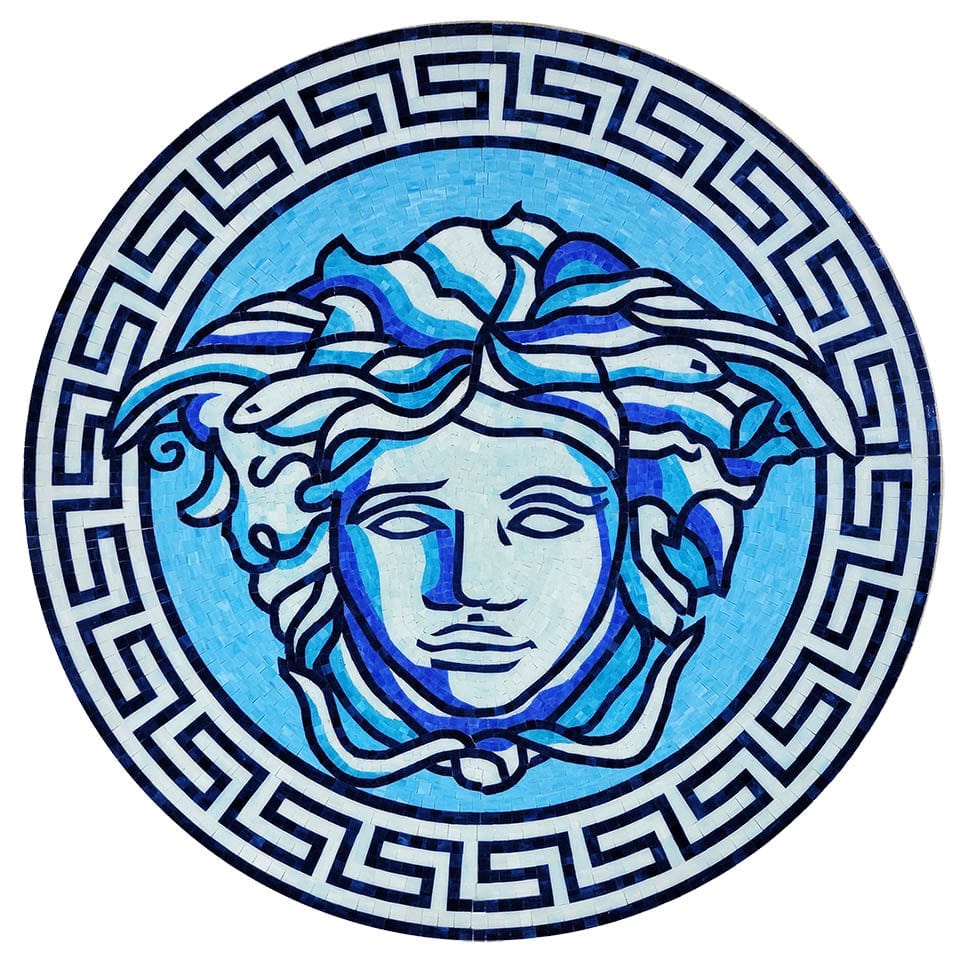 Goddess Medallion 60x60 Glass Mosaics Pool Tile Ocean Pool Mosaics