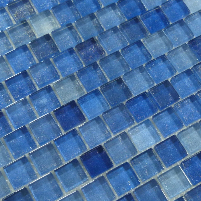 Gulf Stream Blue 1x1 Offset Glass Tile Ocean Pool Mosaics
