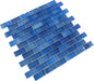 Gulf Stream Blue 1x2 Offset Glass Tile Ocean Pool Mosaics