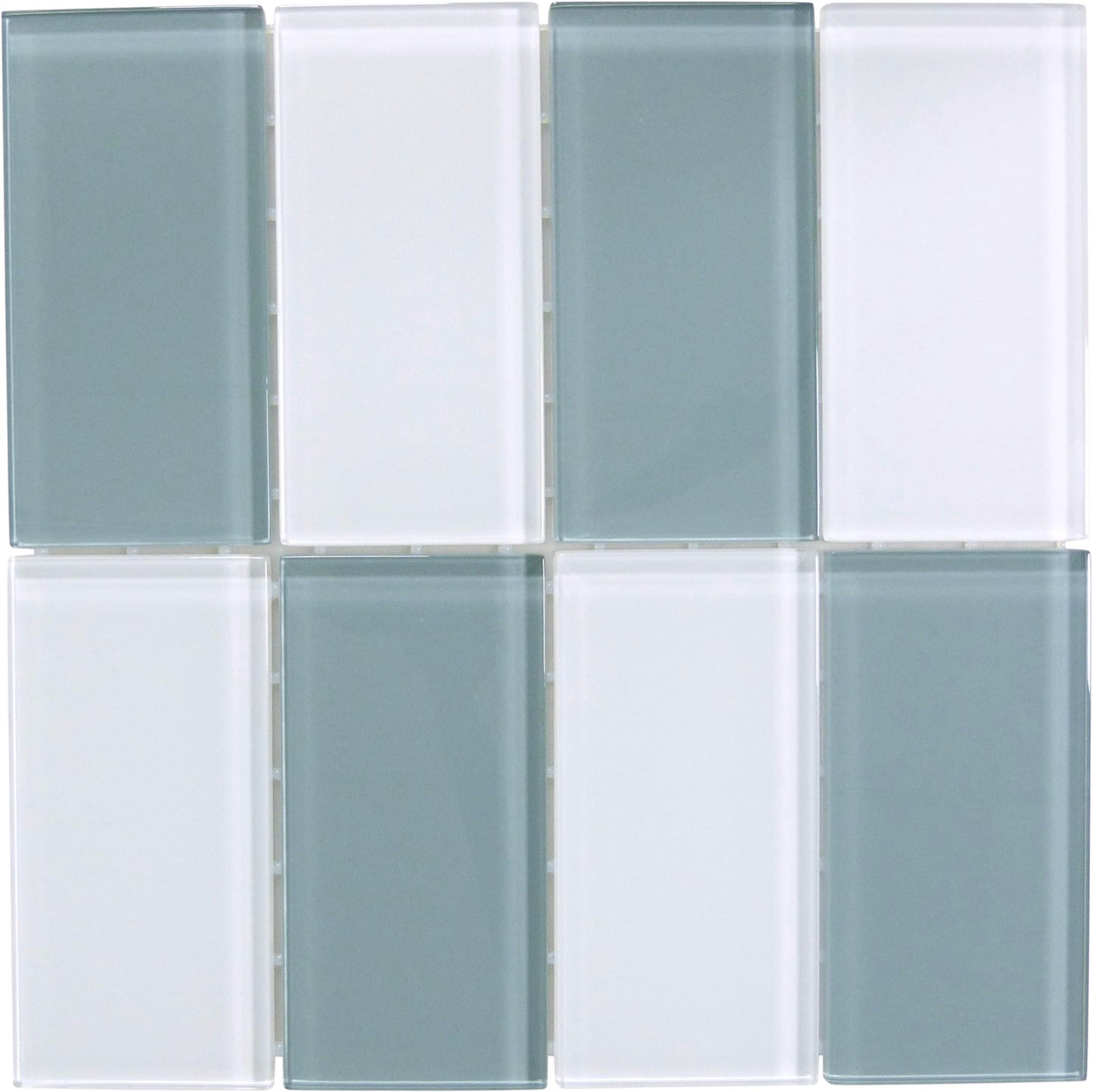 Hampton Harbor Gray 3x6 Glossy Glass Tiles Ocean Pool Mosaics