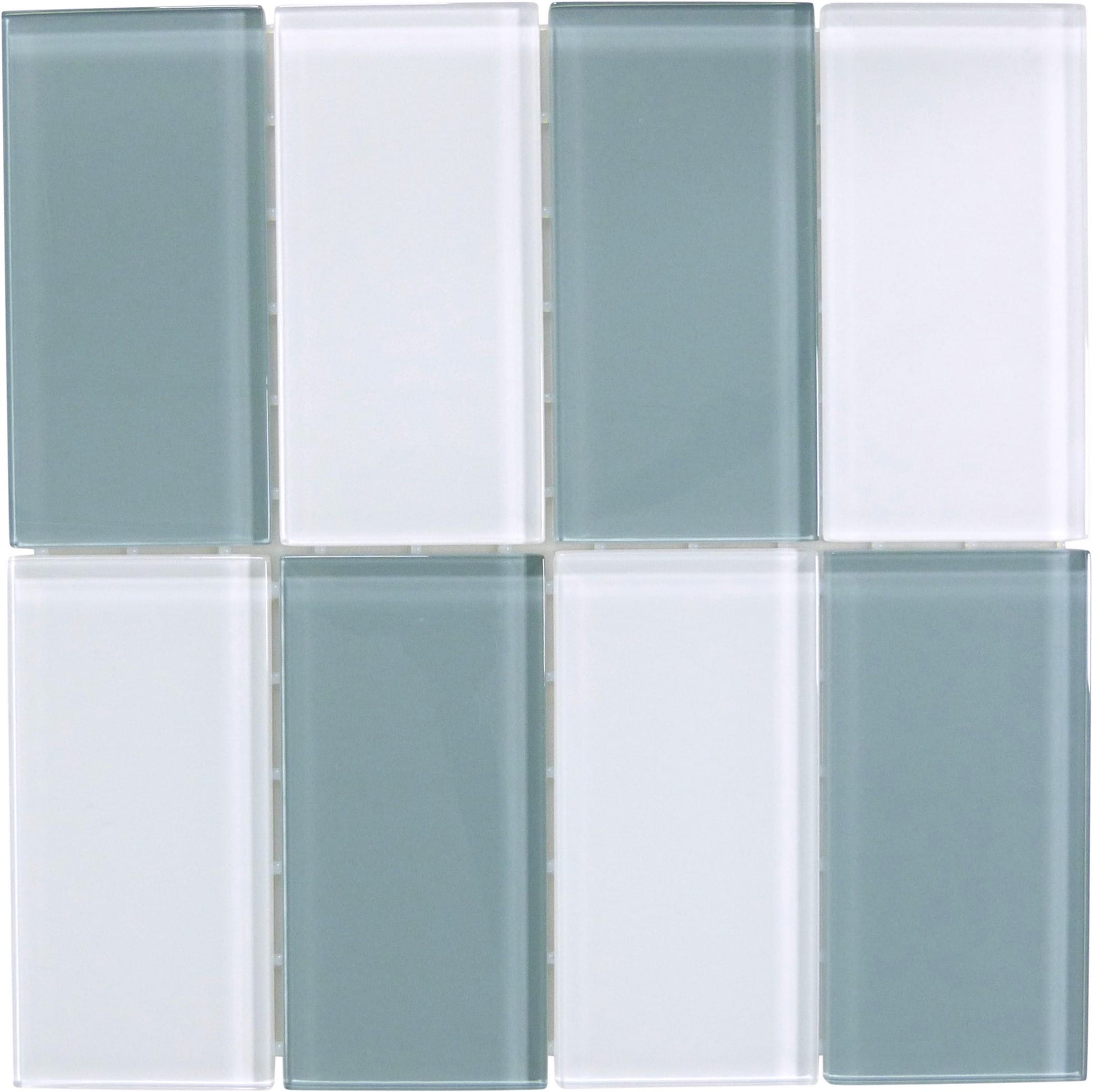 Hampton Harbor Gray 3x6 Glossy Glass Tiles Ocean Pool Mosaics