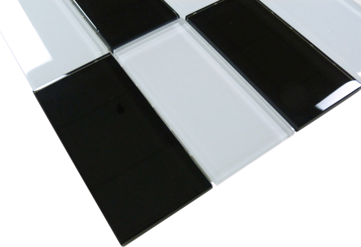 Hampton Jet Black 3x6 Glossy Glass Tiles Ocean Pool Mosaics