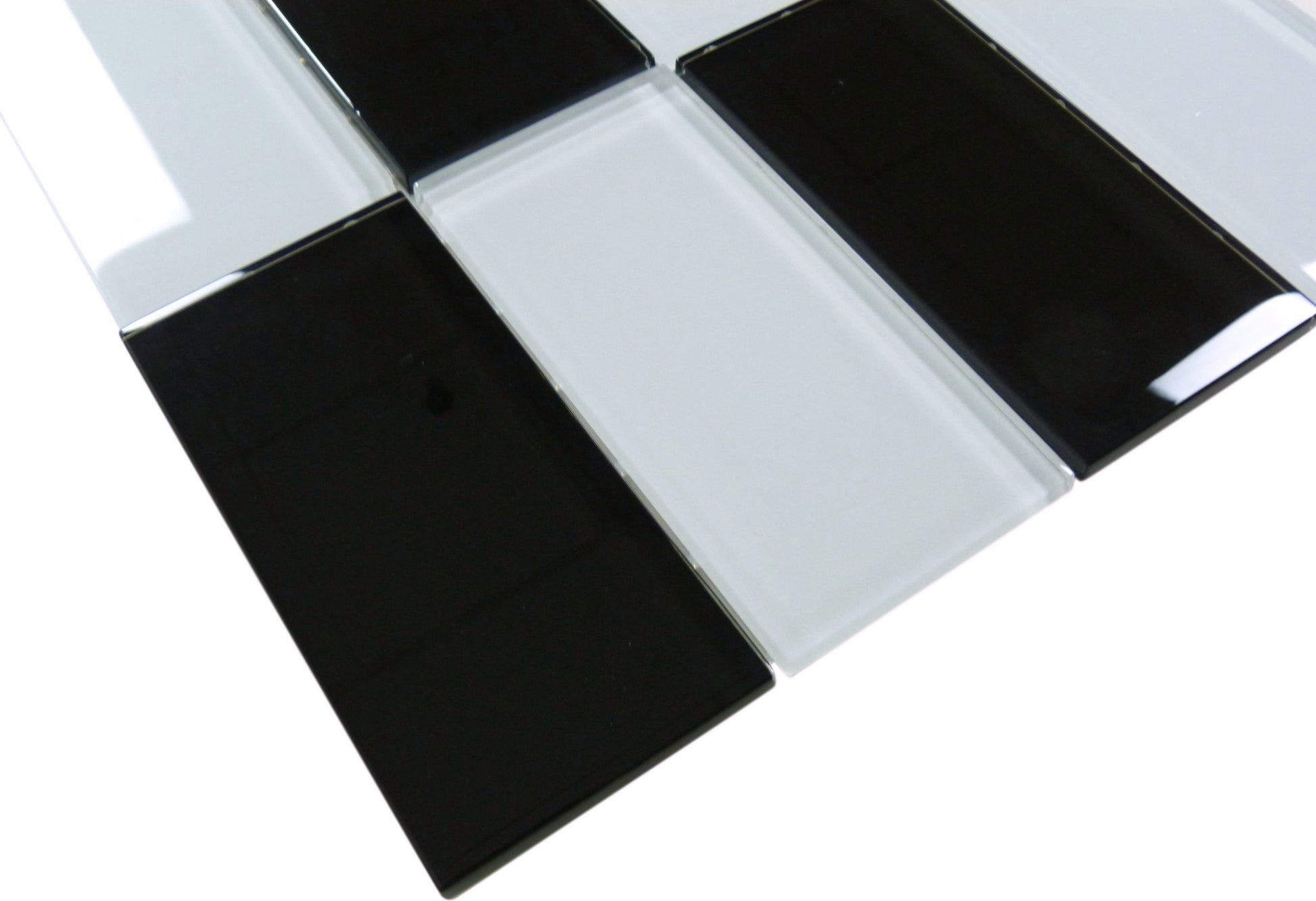 Hampton Jet Black 3x6 Glossy Glass Tiles Ocean Pool Mosaics